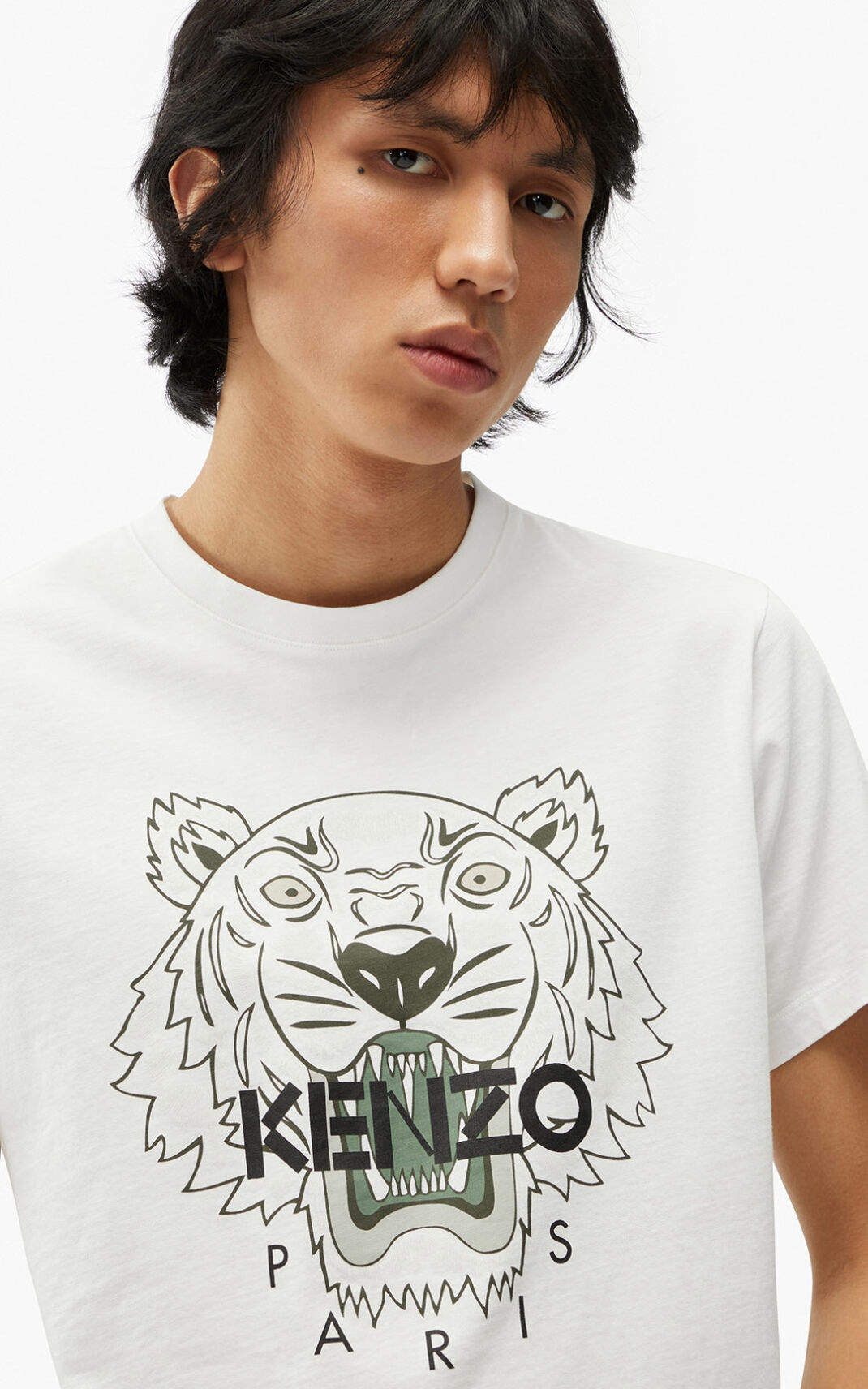 Kenzo Tiger μπλουζακια ανδρικα ασπρα | GR979737